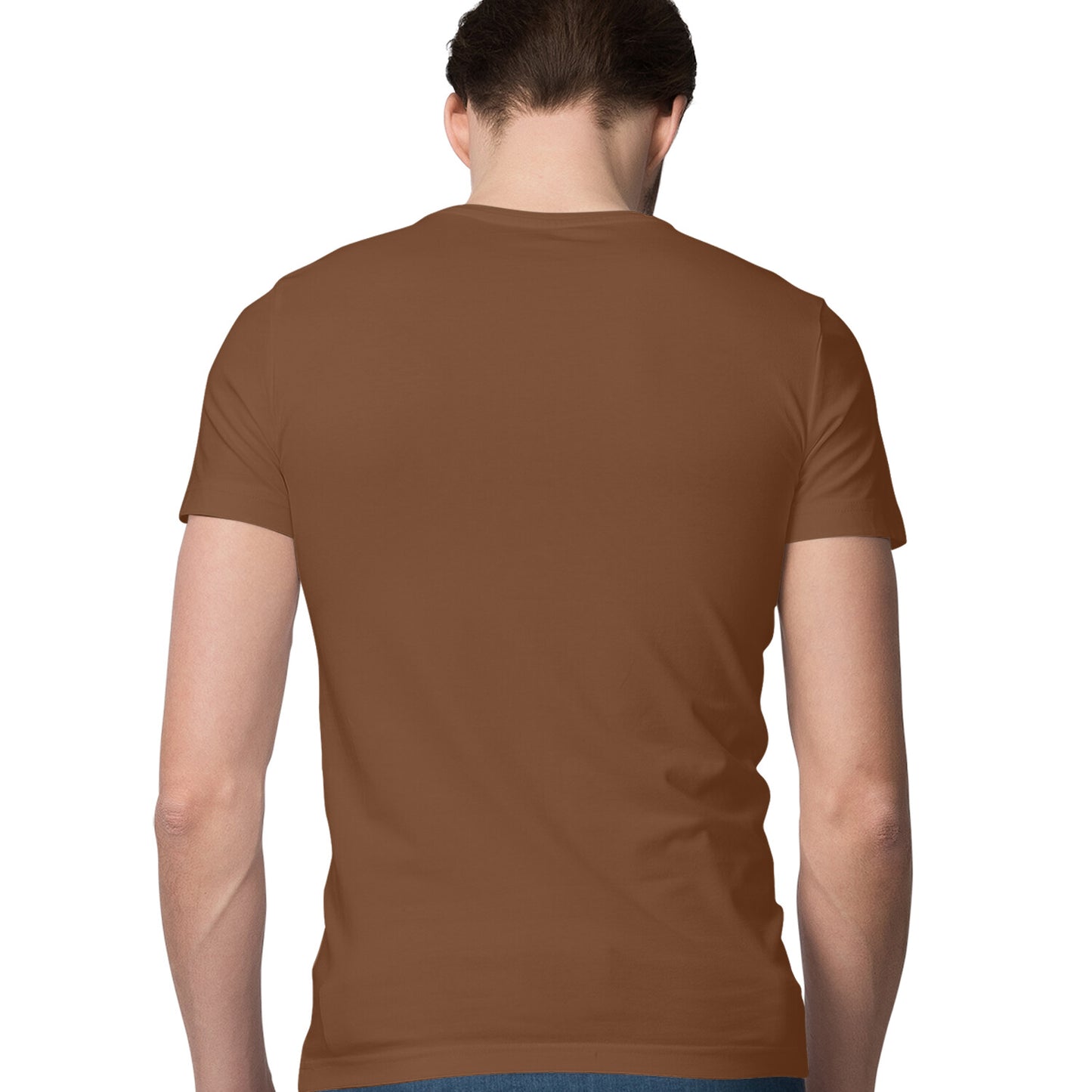 Coffee Brown - Half Sleeve Round Neck T-Shirt