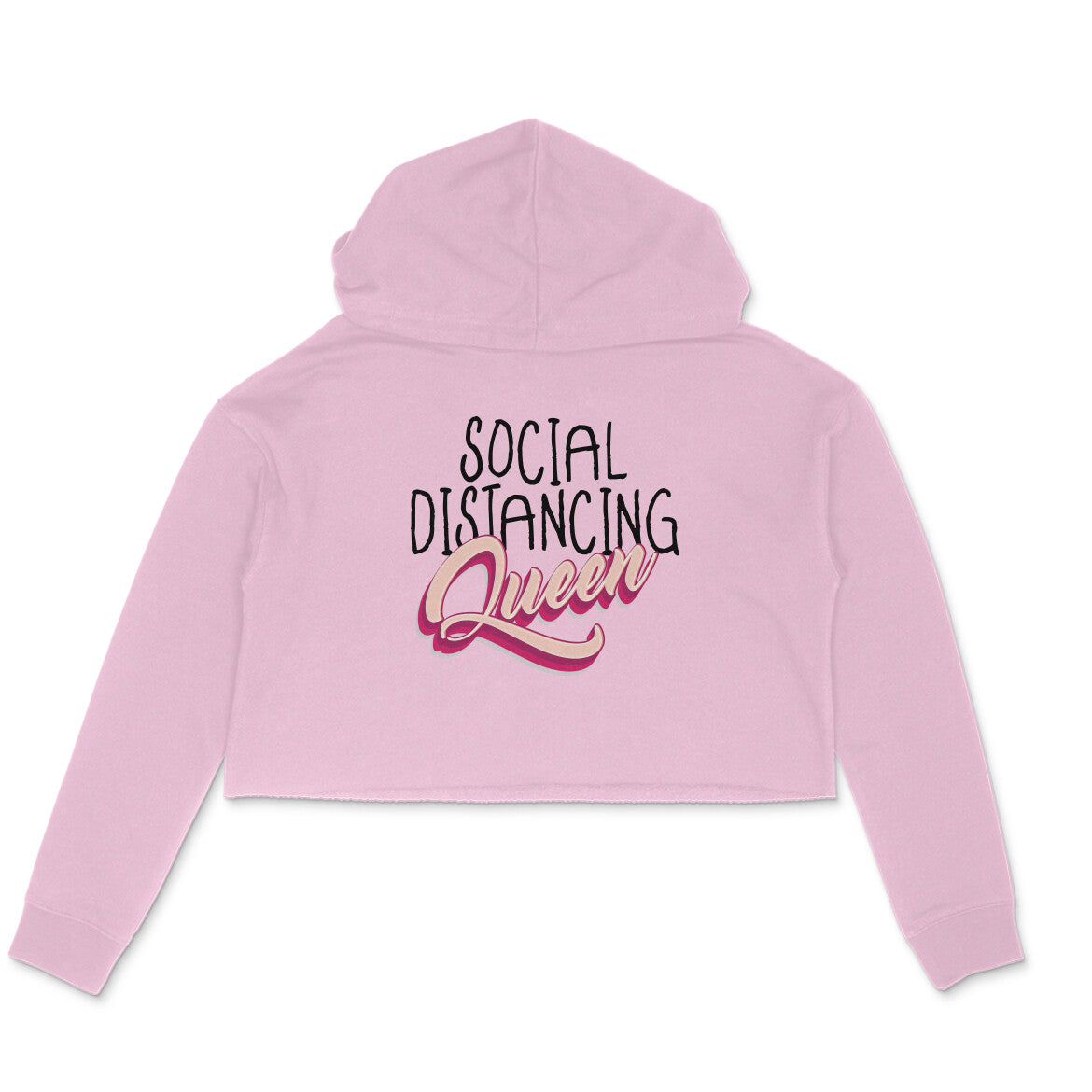 Social Distancing Queen Printed Crop Hoodie