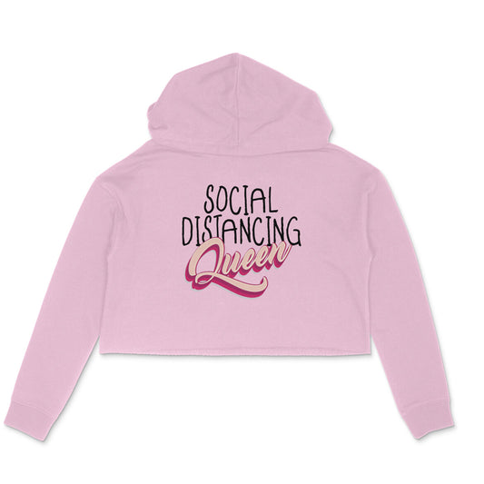 Social Distancing Queen Printed Crop Hoodie