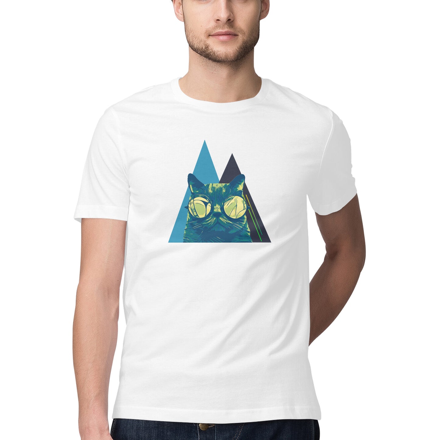 Cat Glasses Printed Graphic T-Shirt