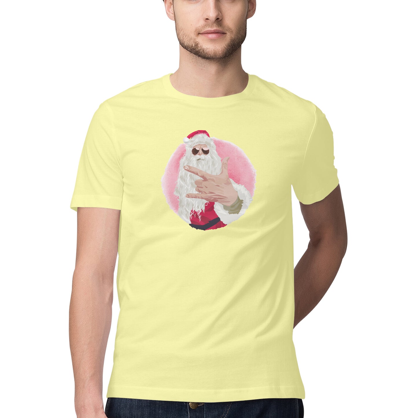 ROCKING SANTA Printed Graphic T-Shirt