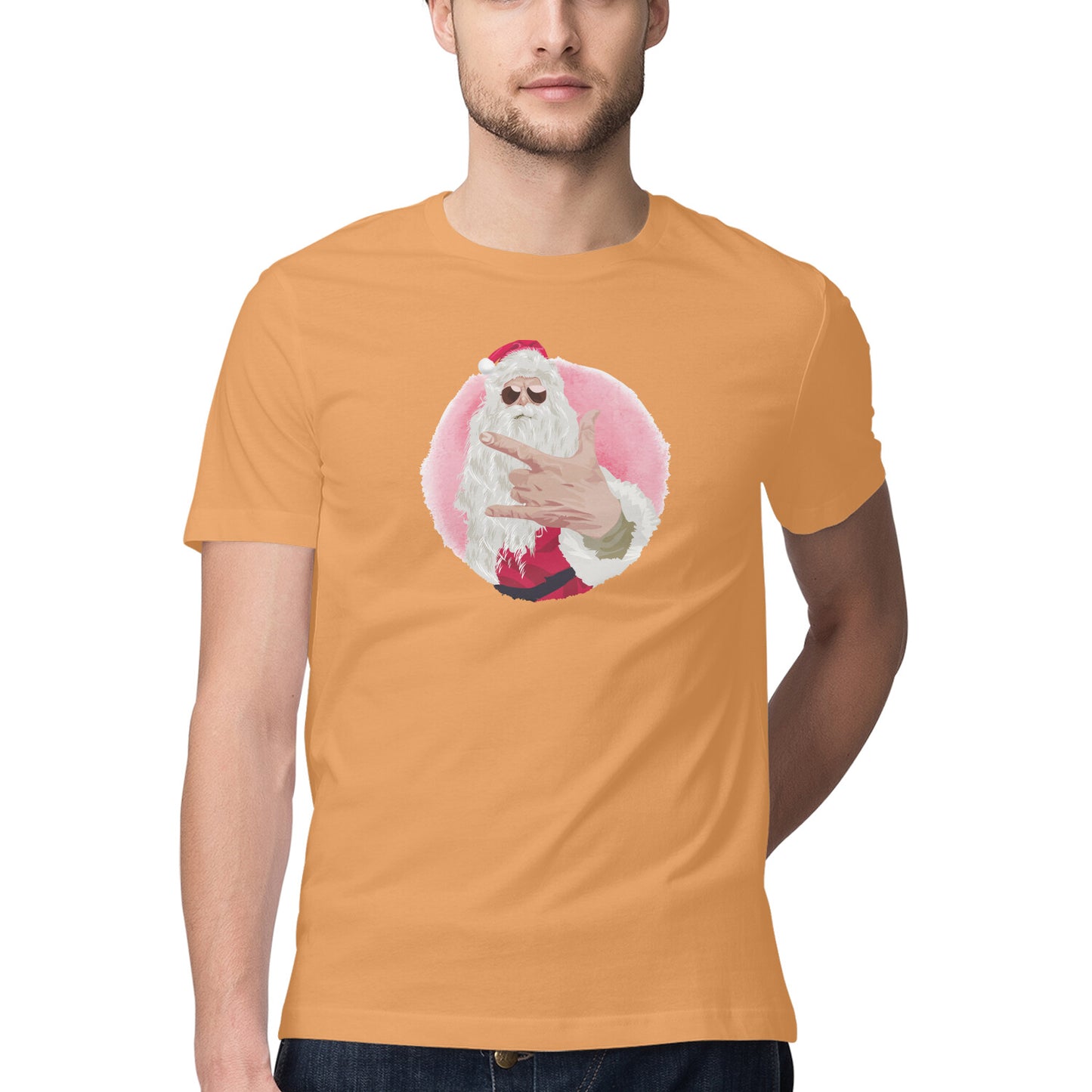 ROCKING SANTA Printed Graphic T-Shirt
