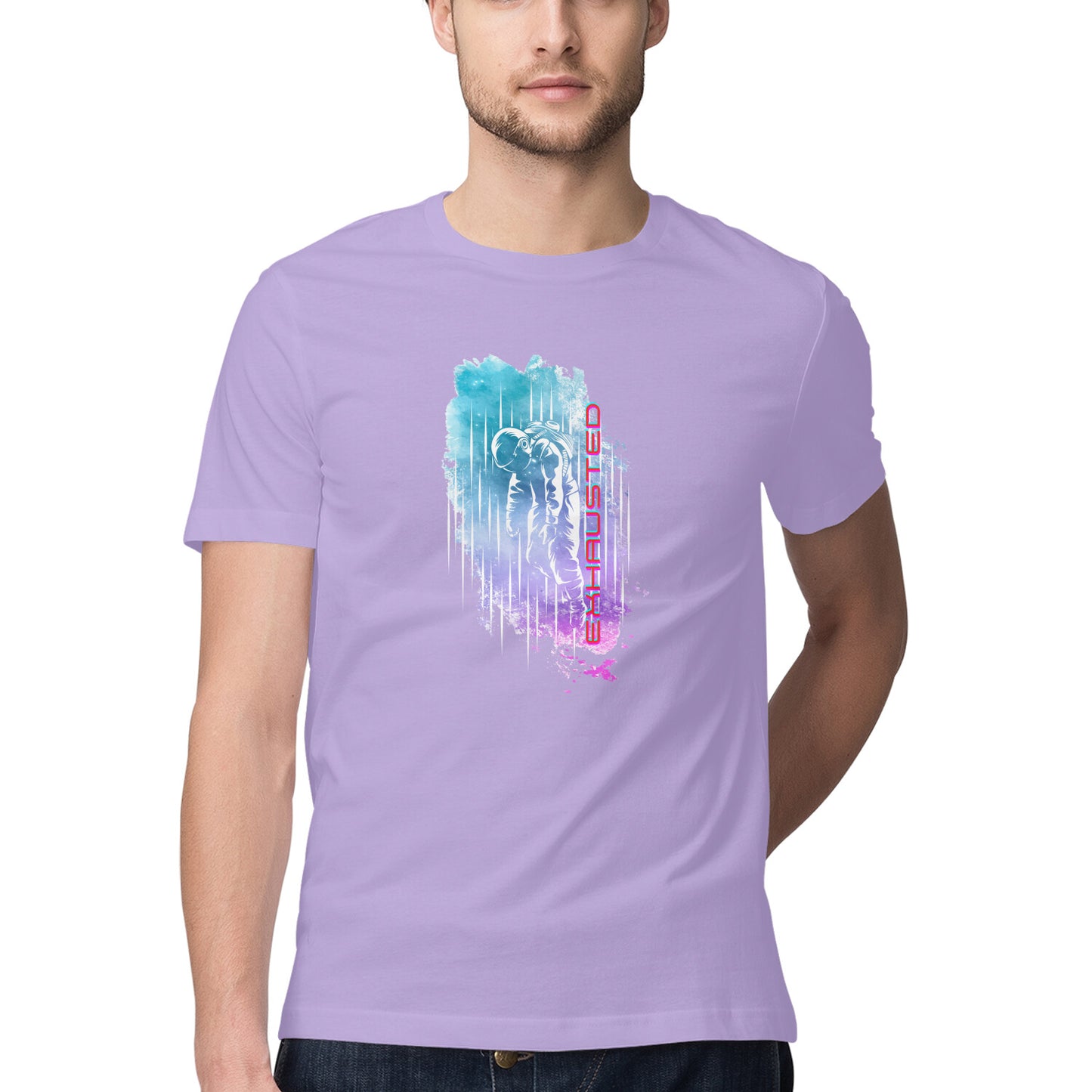 Space Art Exhausted Printed Graphic T-Shirt