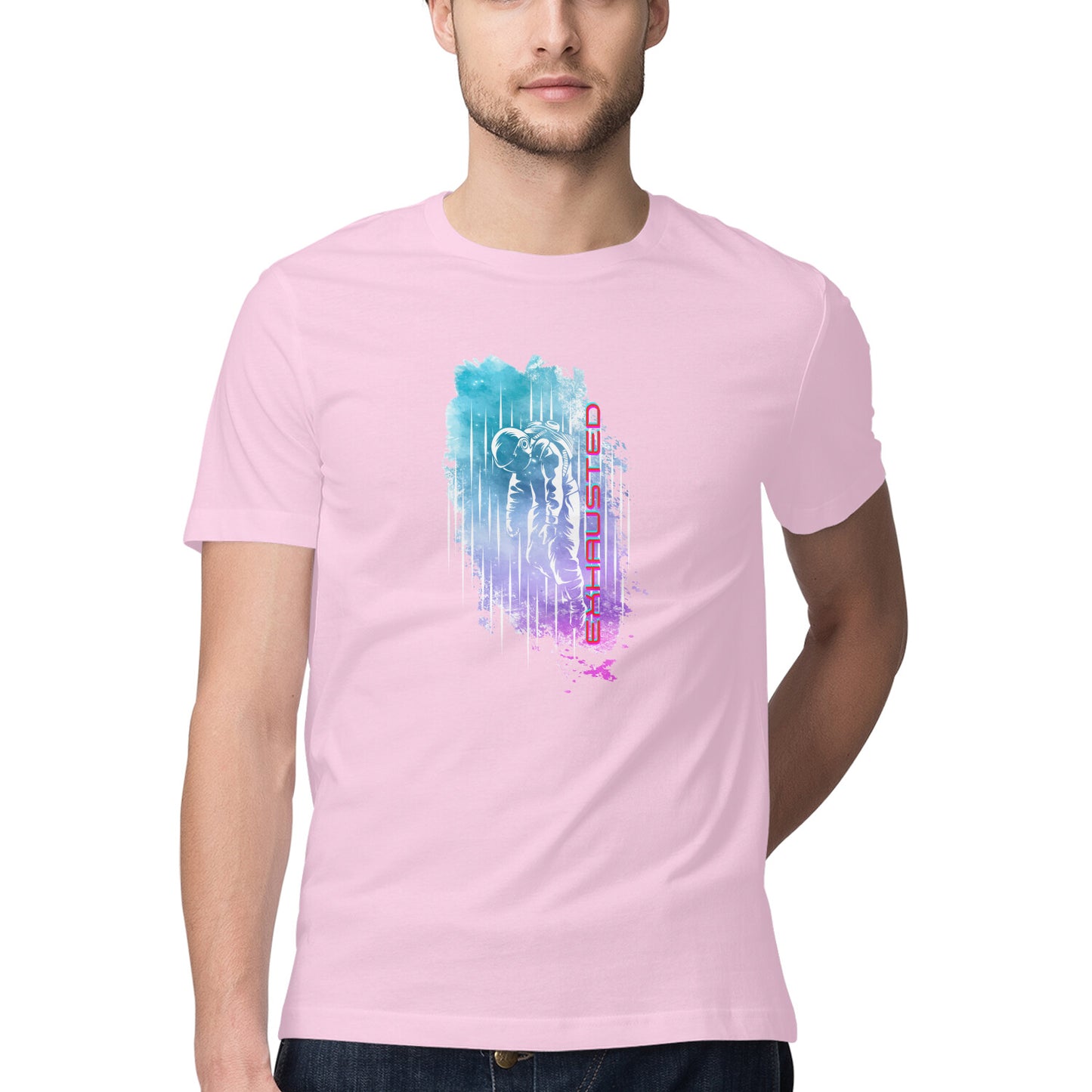 Space Art Exhausted Printed Graphic T-Shirt