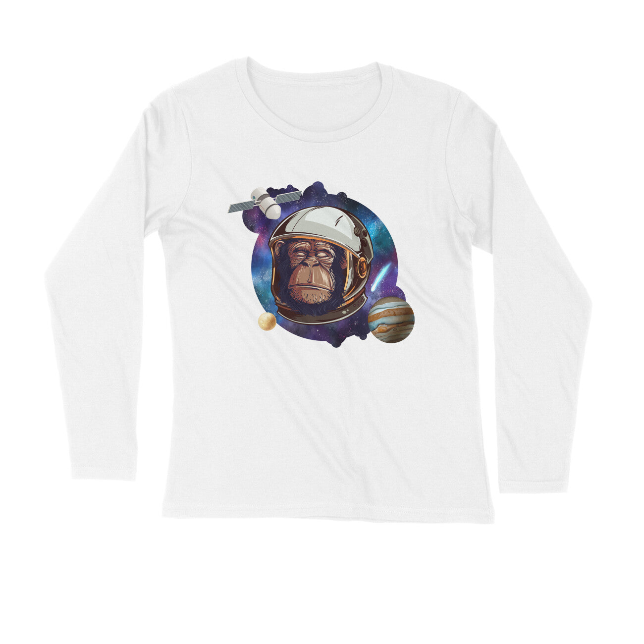 Chimp Astronaut Printed Full sleeves T-Shirt