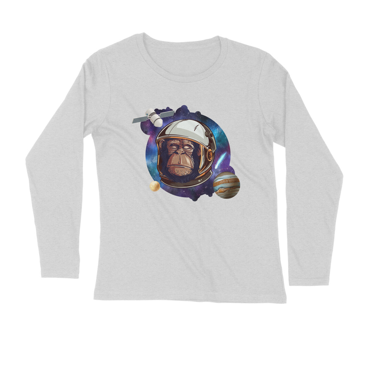 Chimp Astronaut Printed Full sleeves T-Shirt
