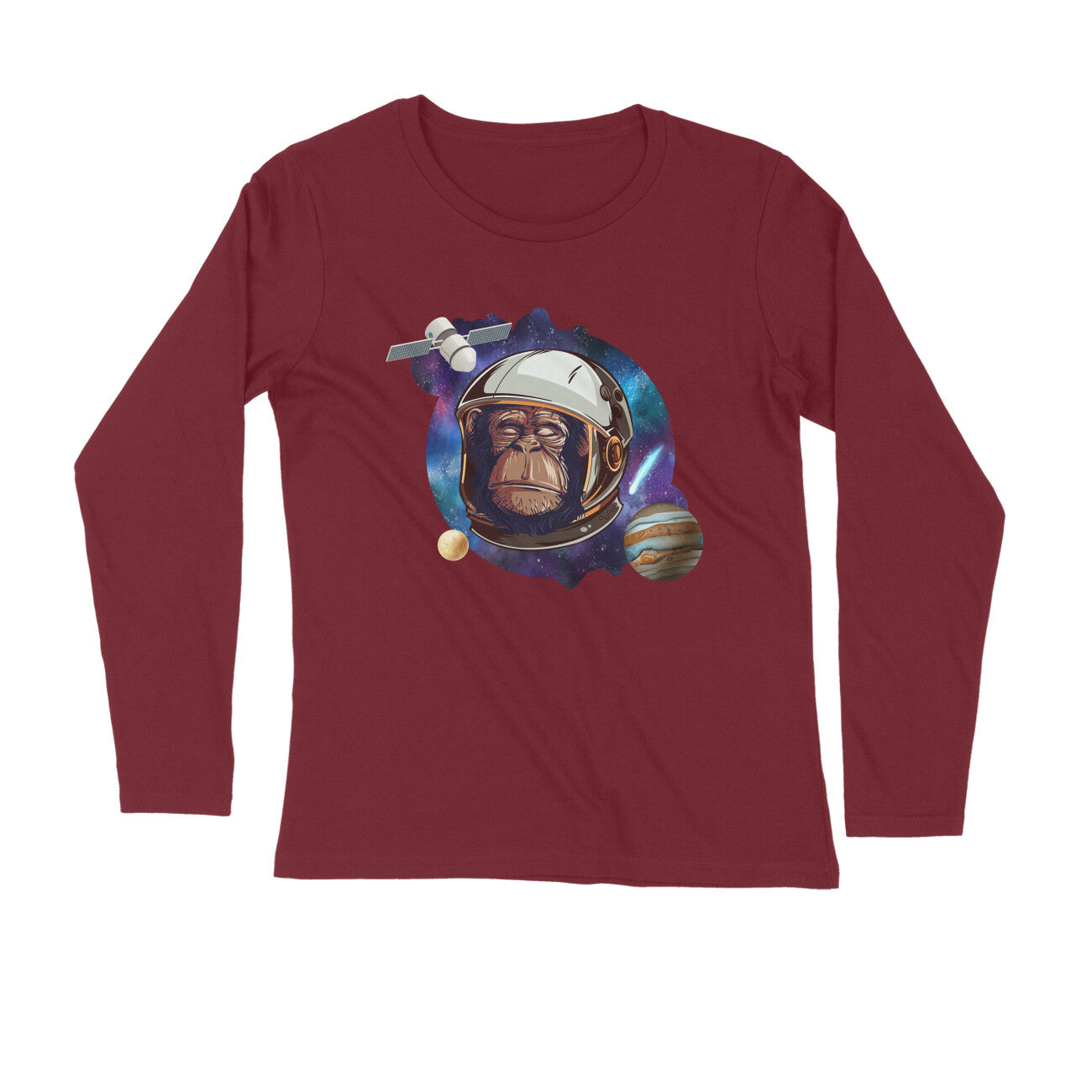 Chimp Astronaut Printed Full sleeves T-Shirt