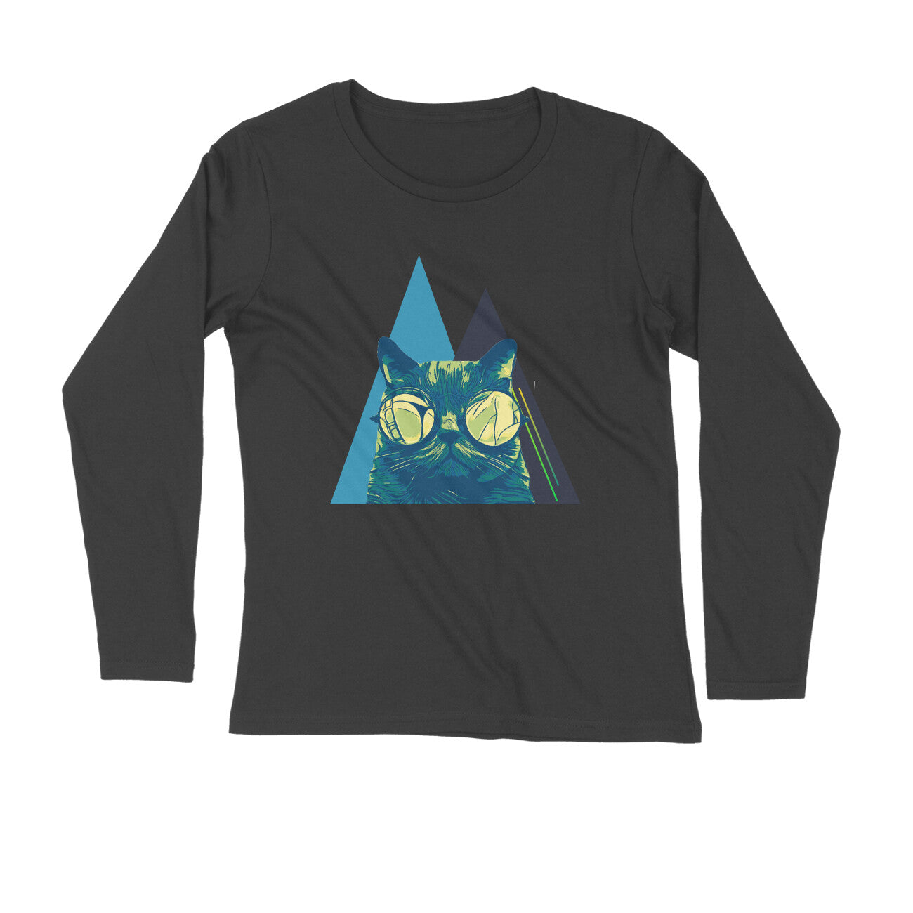 Cat Glasses Printed Full Sleeves t-Shirt