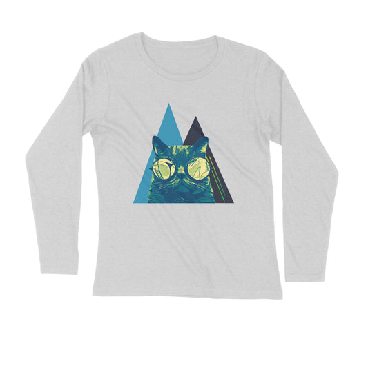 Cat Glasses Printed Full Sleeves t-Shirt