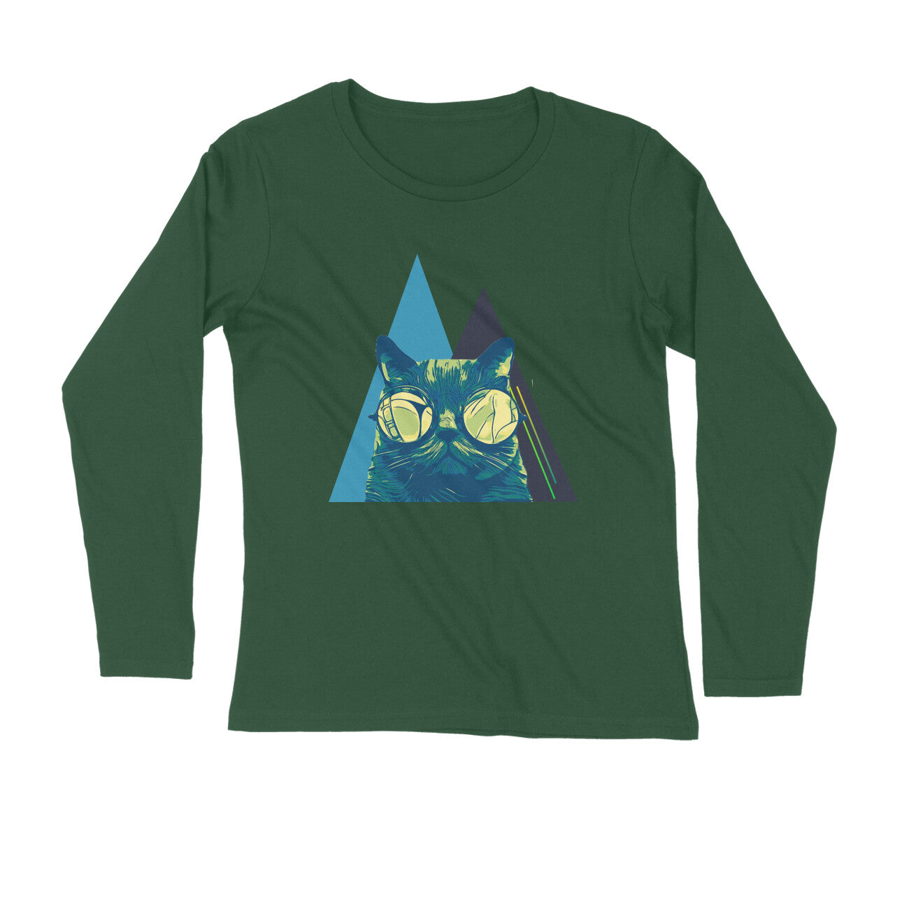 Cat Glasses Printed Full Sleeves t-Shirt