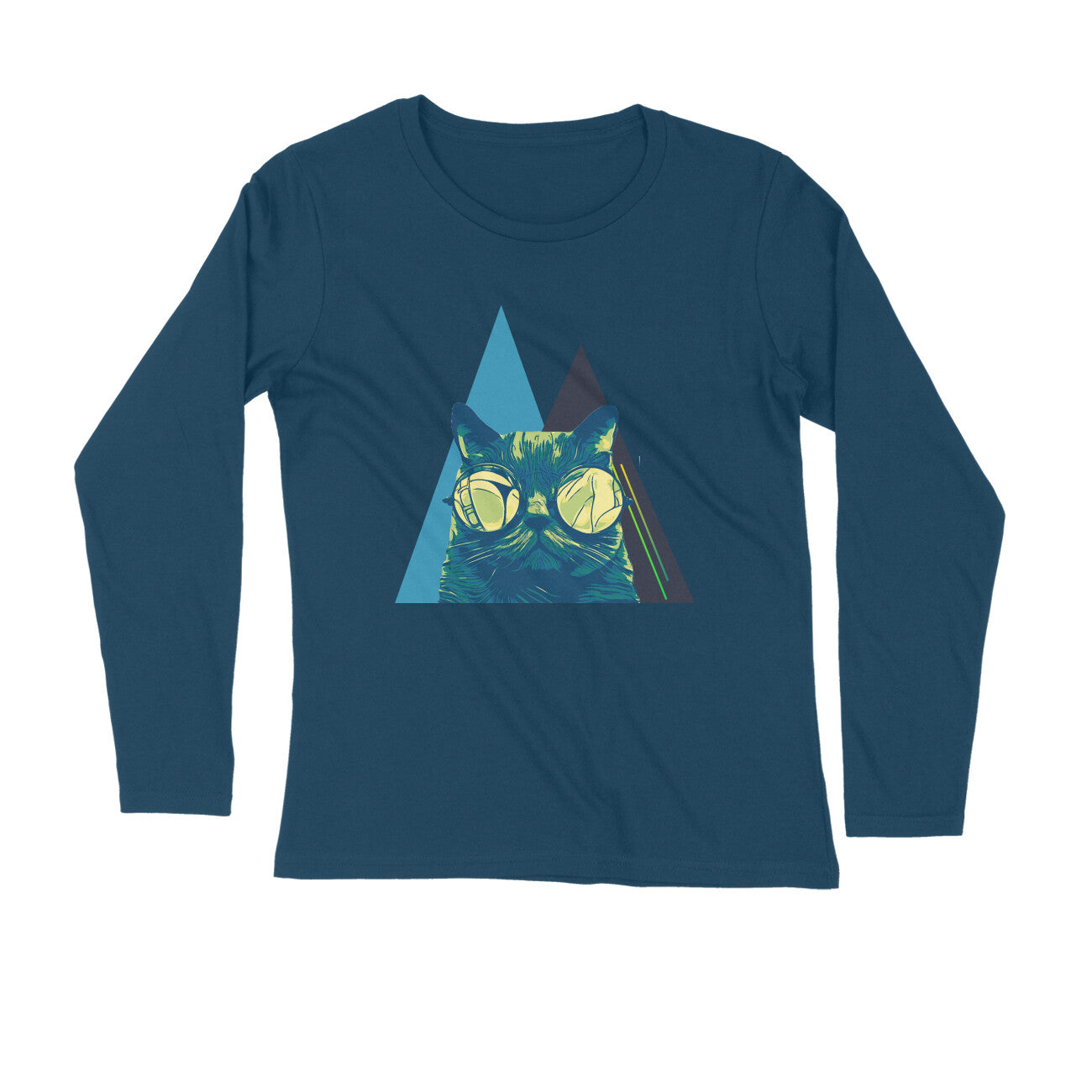 Cat Glasses Printed Full Sleeves t-Shirt