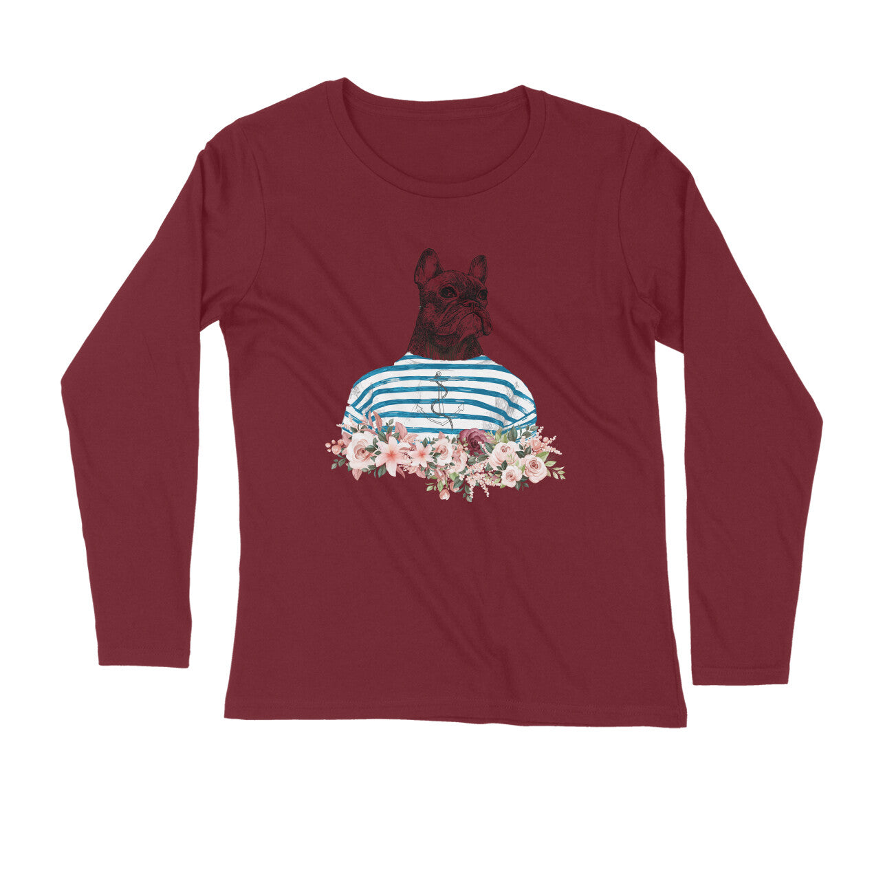 COOL French Bulldog Printed Full Sleeves T-Shirt