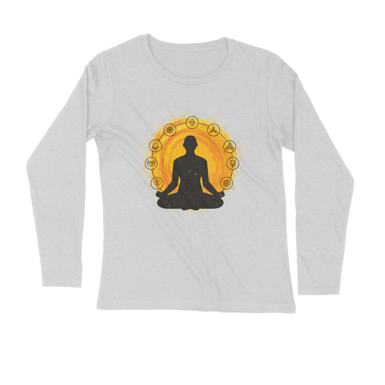 Yoga and Meditation Printed Full Sleeves T-Shirt