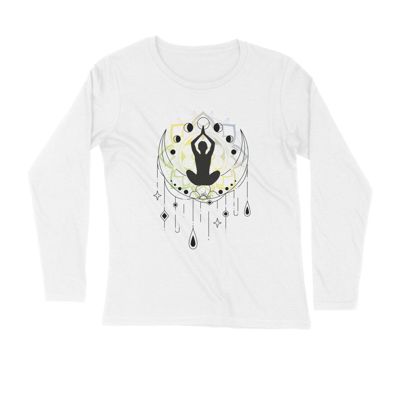 Yoga and Meditation Printed Full Sleeves T-Shirt