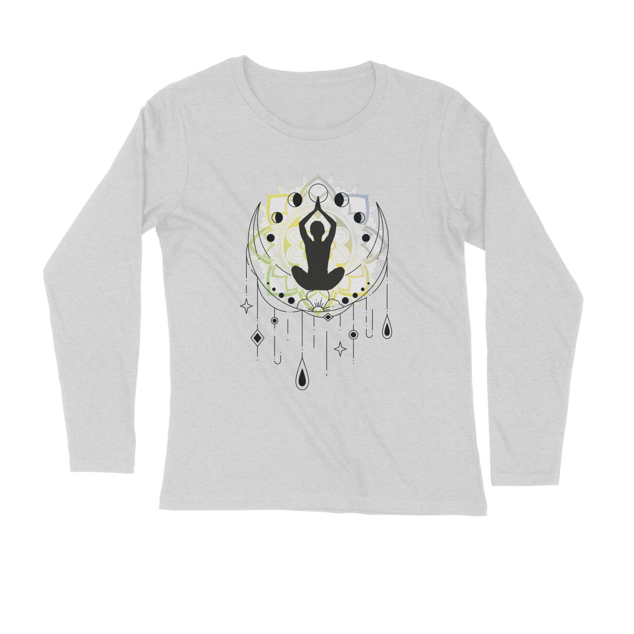 Yoga and Meditation Printed Full Sleeves T-Shirt