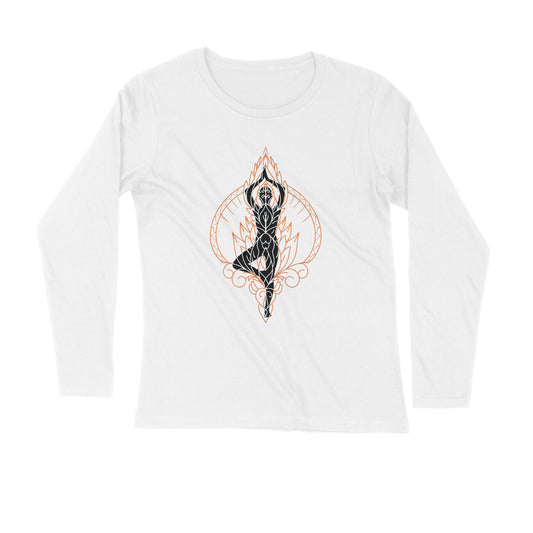 Yoga and Meditation Printed Full Sleeves T-Shirt