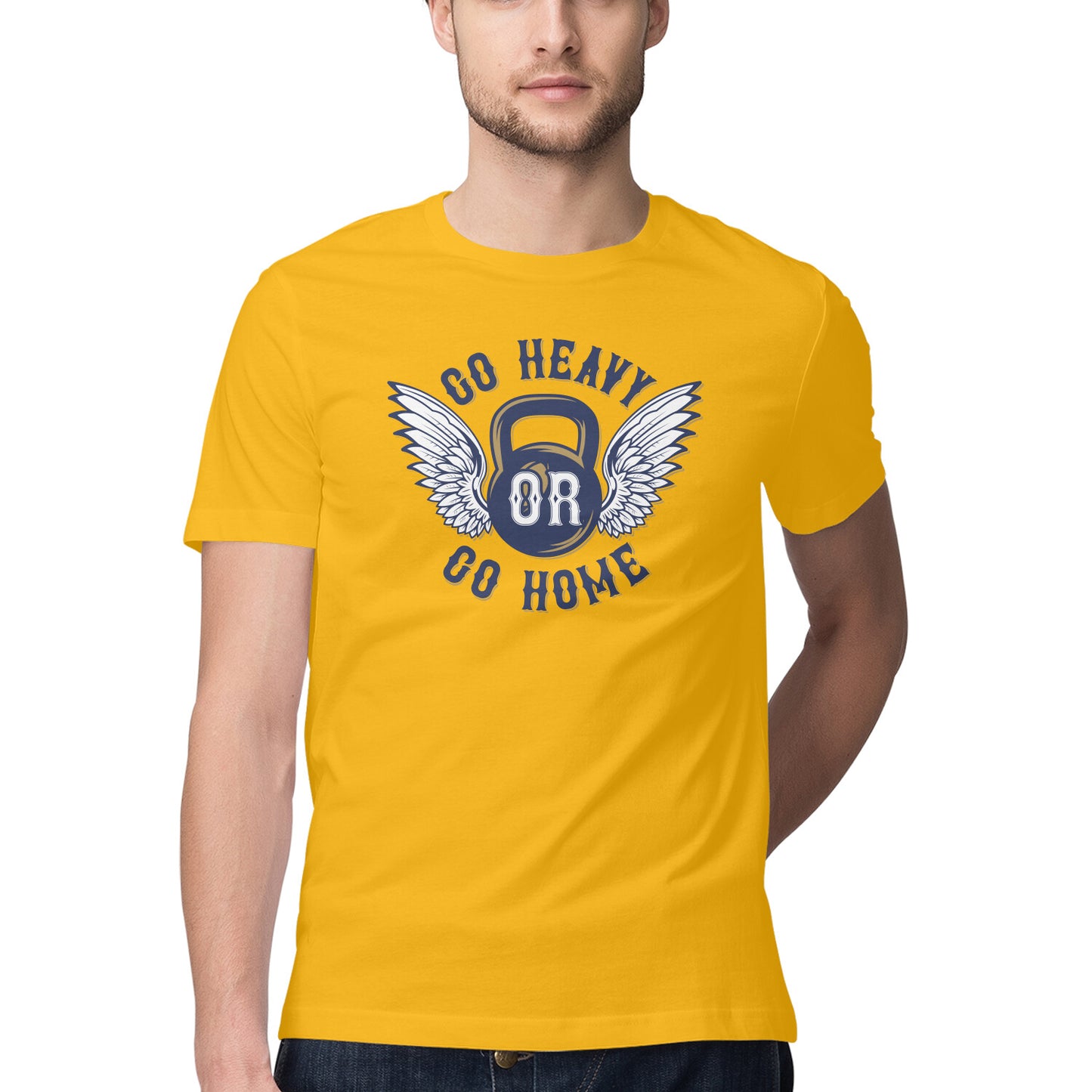 Go heavy or go home GYM Motivation Printed T-Shirt