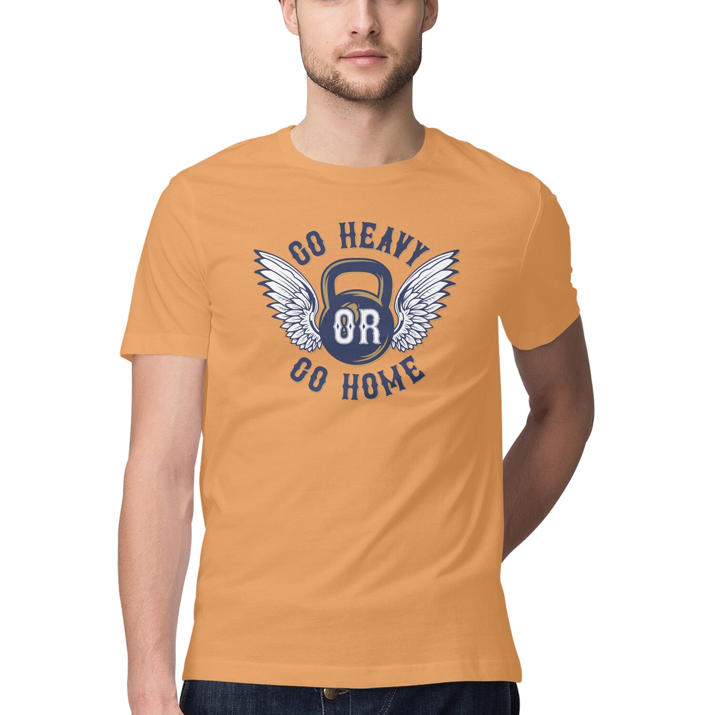 Go heavy or go home GYM Motivation Printed T-Shirt