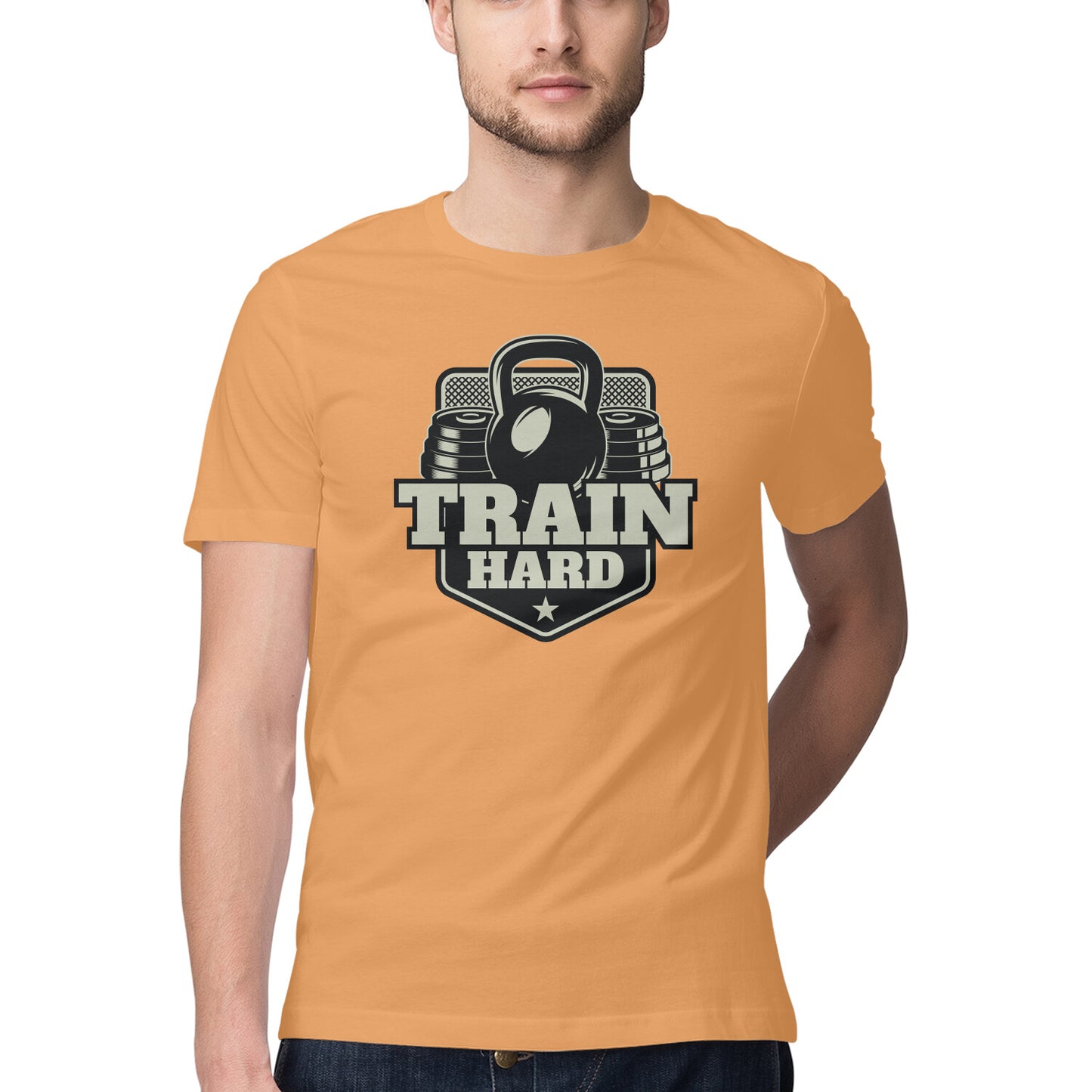 Train Hard GYM Motivation Printed T-Shirt