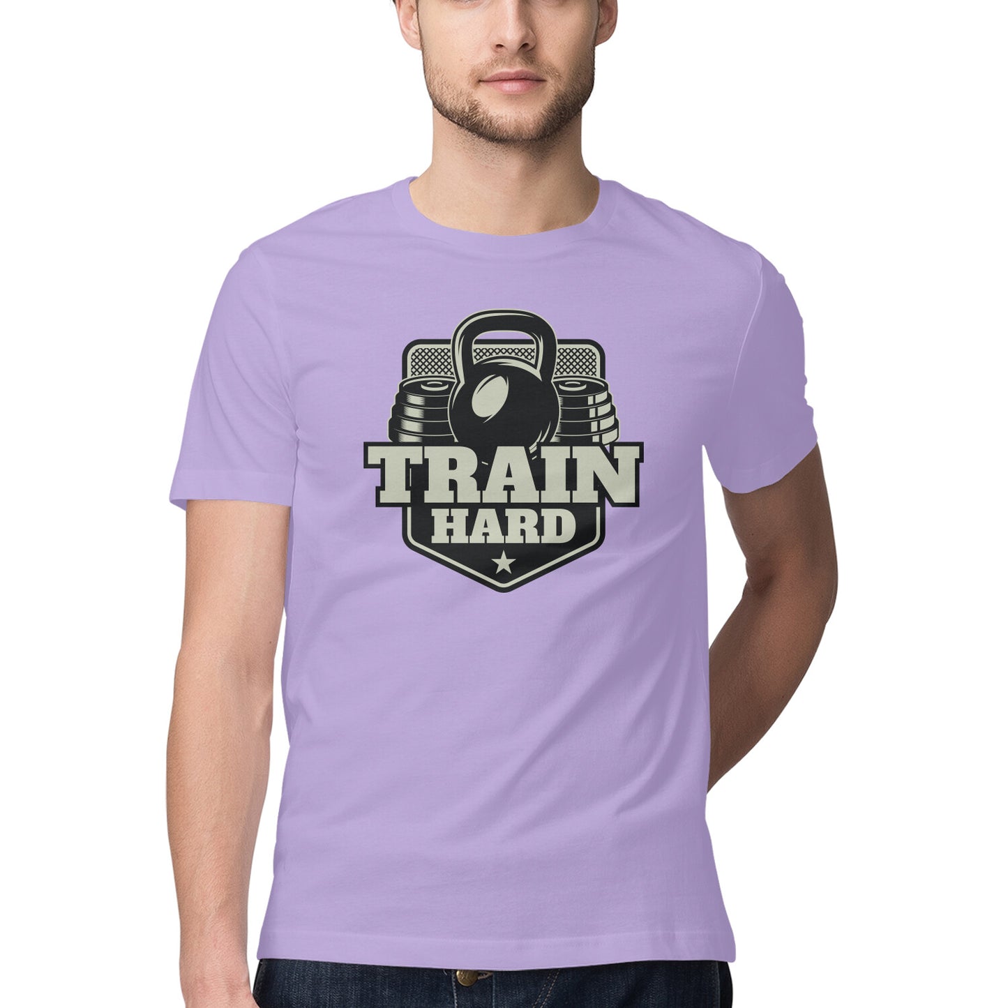 Train Hard GYM Motivation Printed T-Shirt