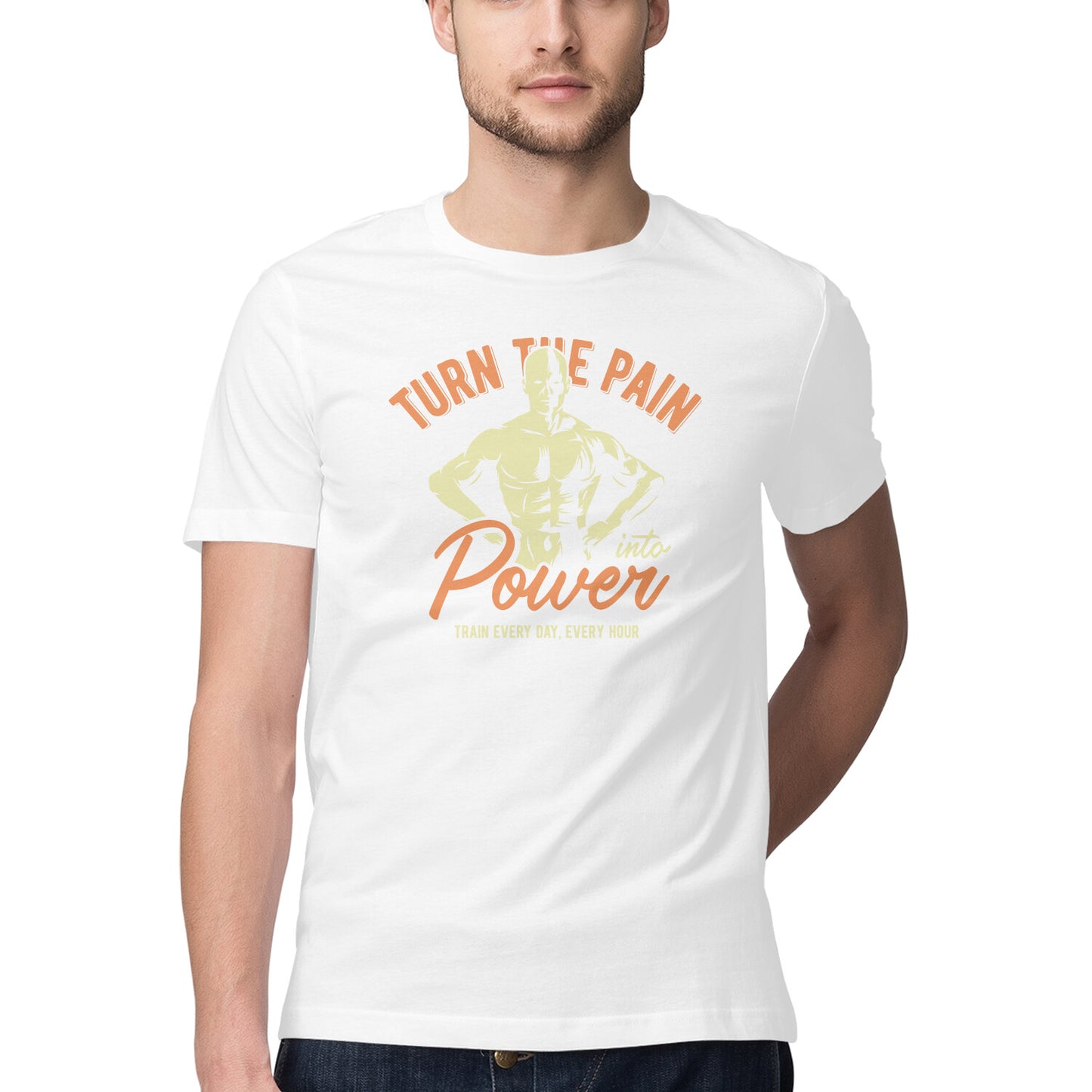 Turn the pain into power GYM Motivation Printed T-Shirt