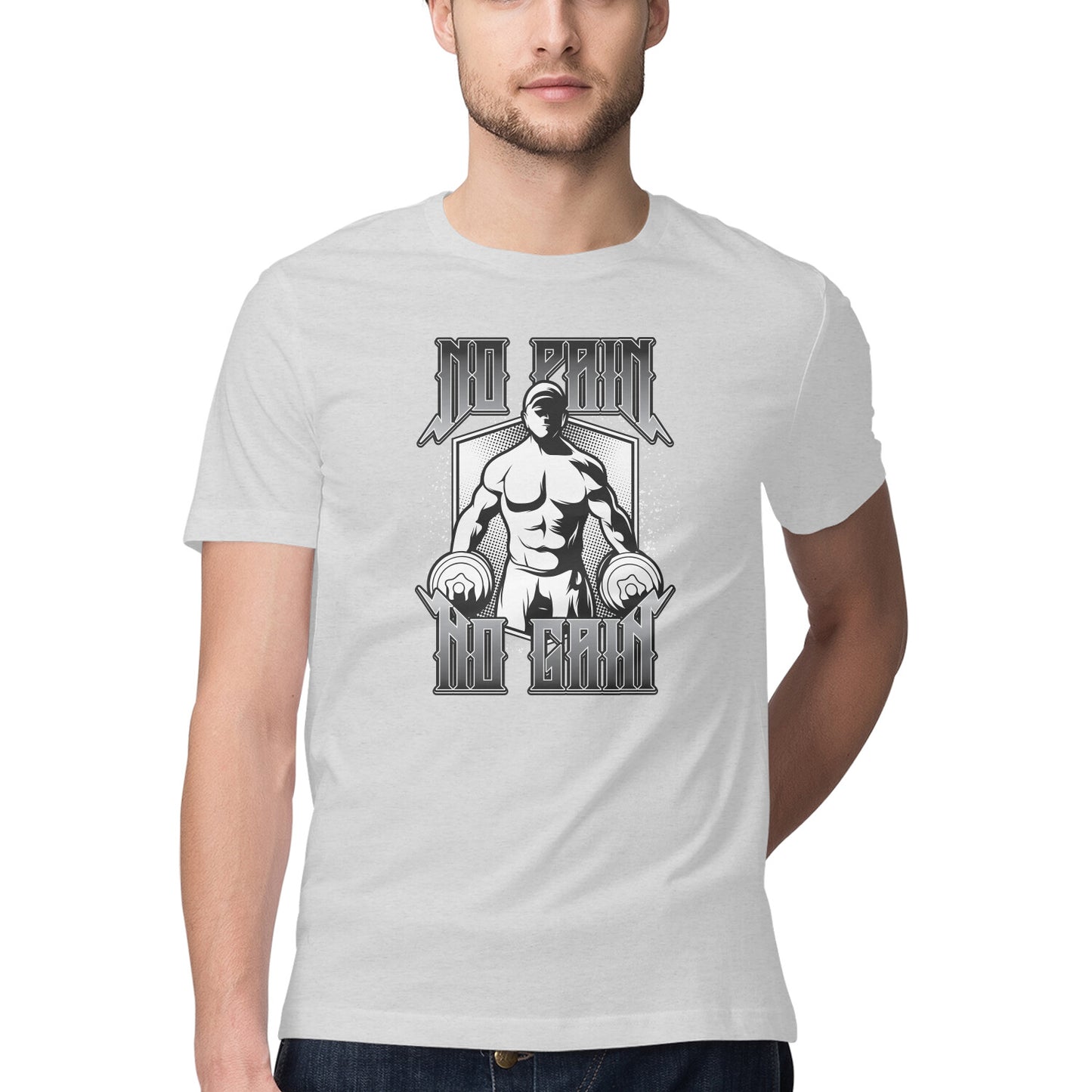 No Pain No Gain GYM Motivation Printed T-Shirt