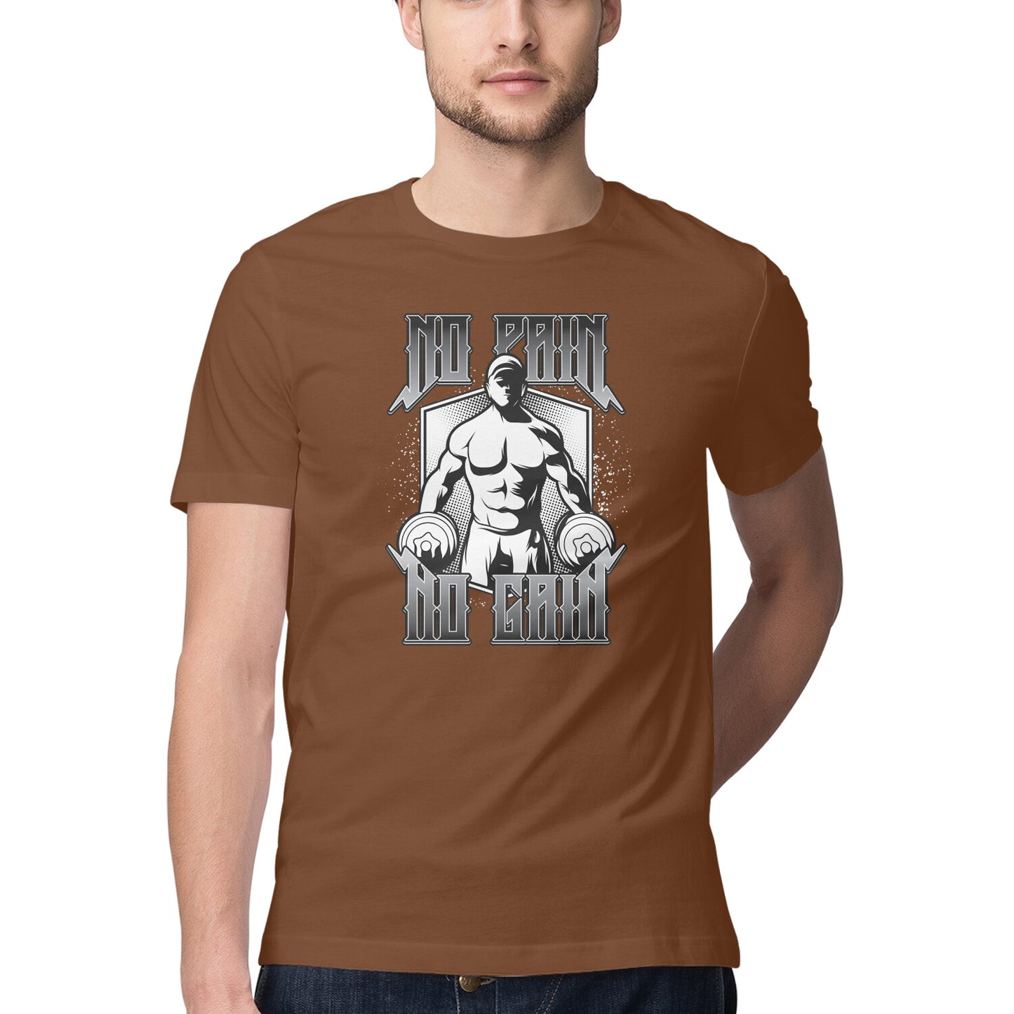 No Pain No Gain GYM Motivation Printed T-Shirt