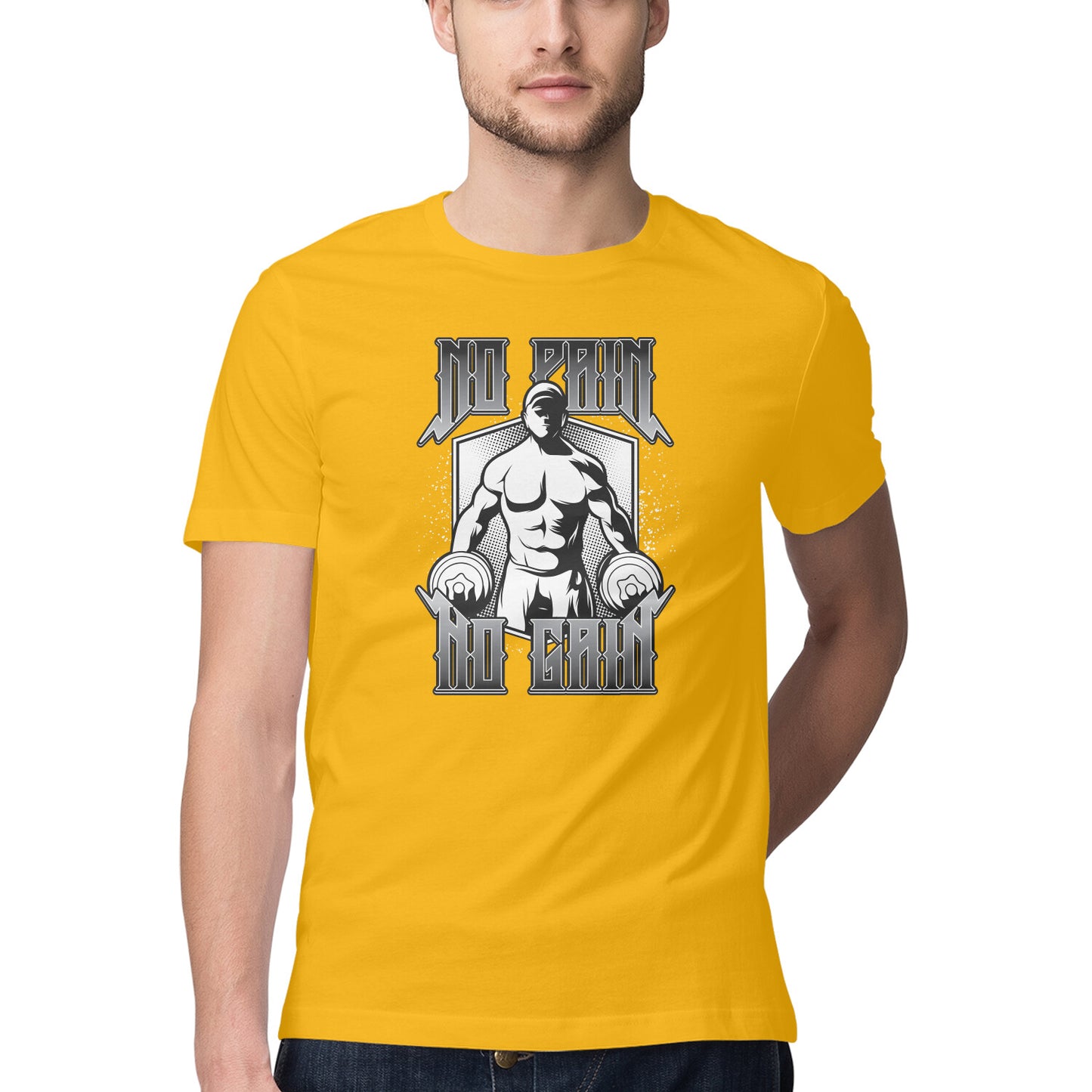 No Pain No Gain GYM Motivation Printed T-Shirt