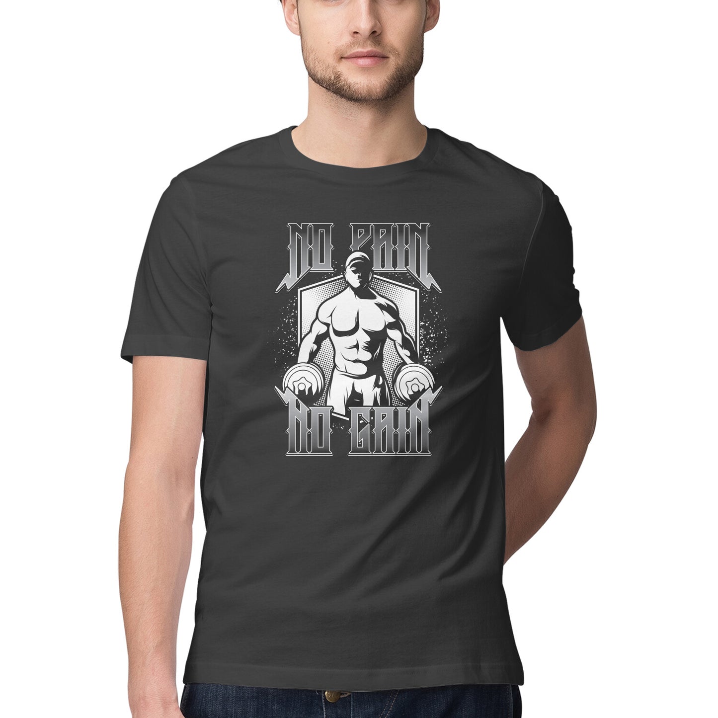 No Pain No Gain GYM Motivation Printed T-Shirt