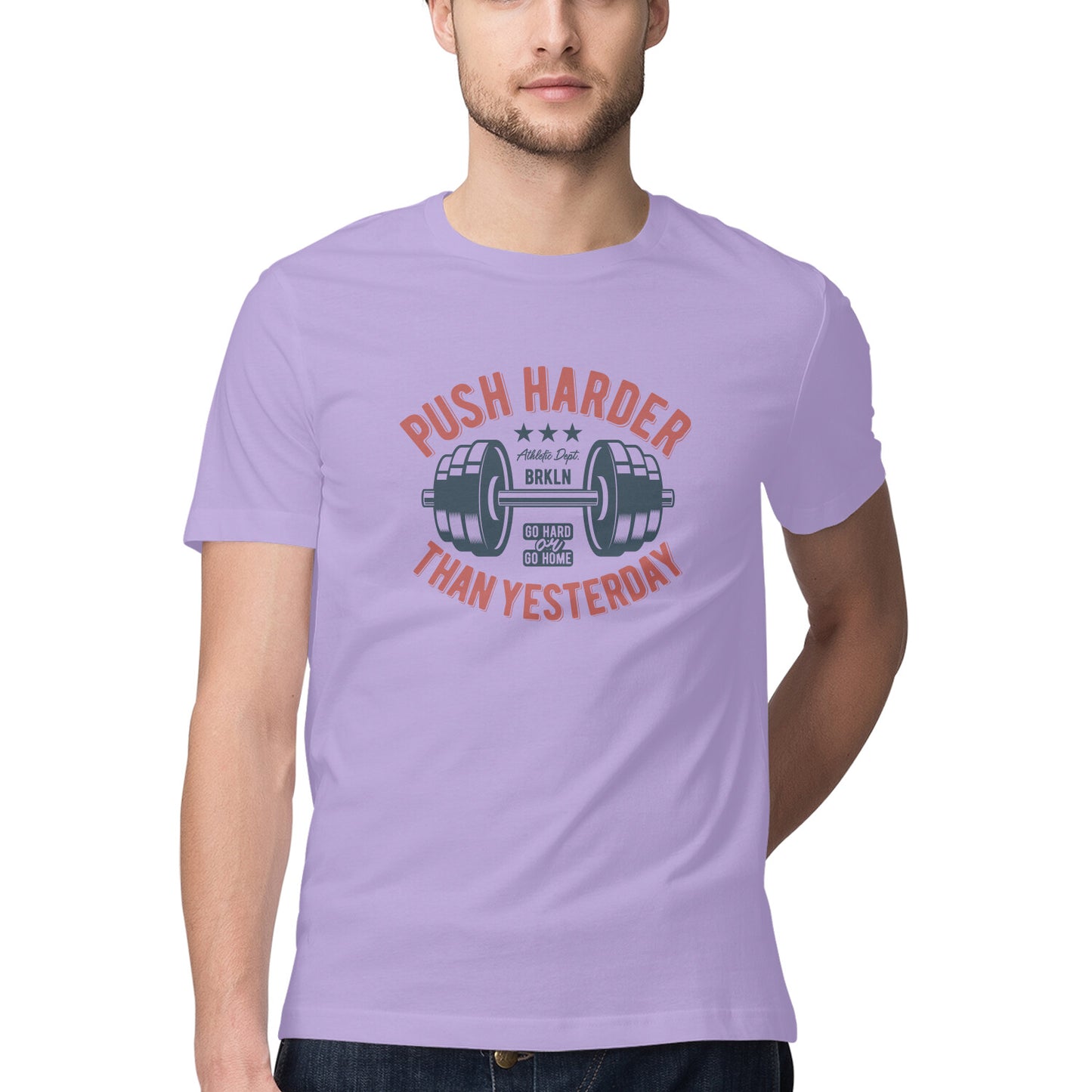 Push harder than yesterday GYM Motivation Printed T-Shirt