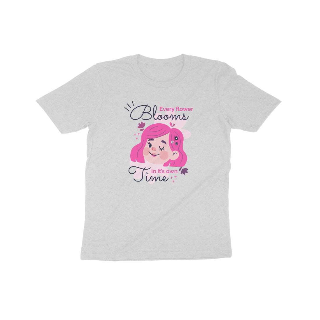 Every Flower Blooms In It's Own Time Kids T-Shirt