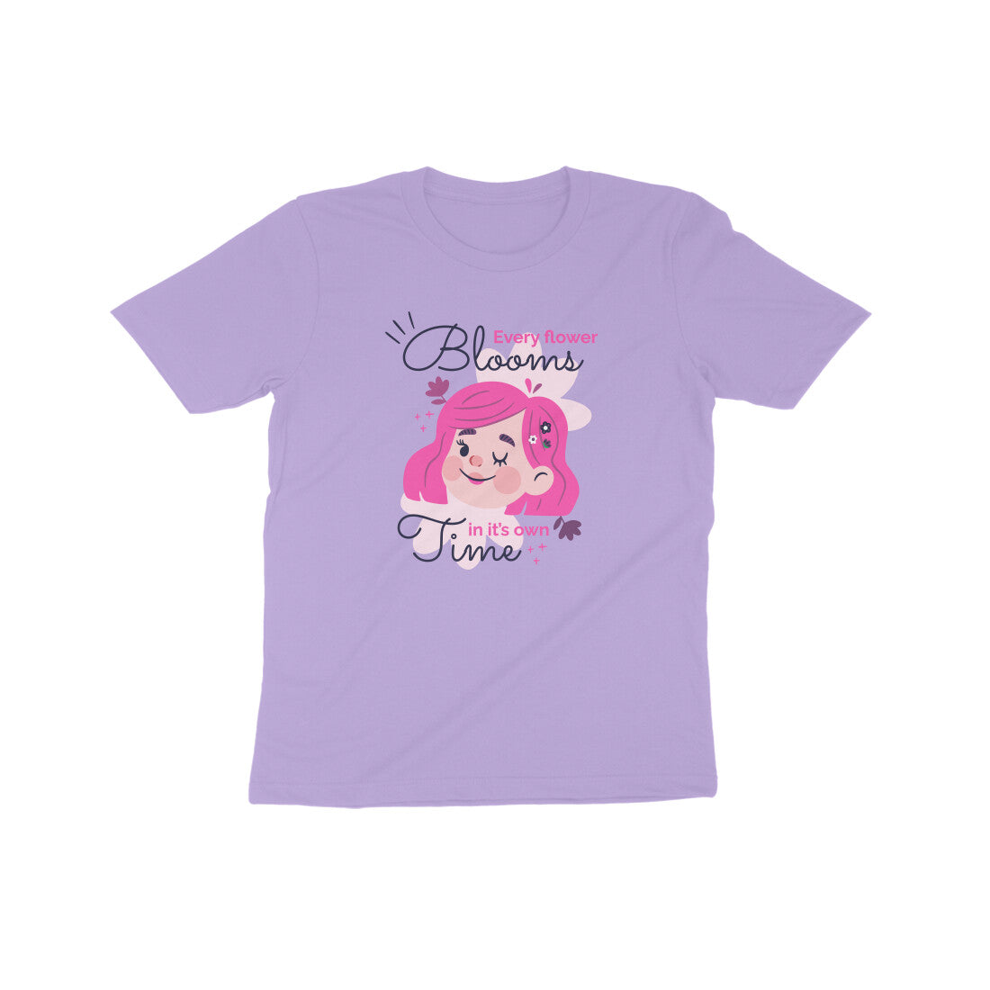 Every Flower Blooms In It's Own Time Kids T-Shirt