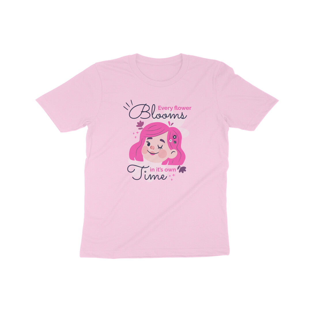 Every Flower Blooms In It's Own Time Kids T-Shirt