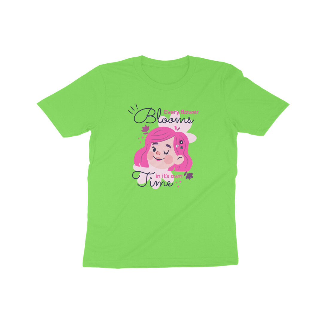Every Flower Blooms In It's Own Time Kids T-Shirt