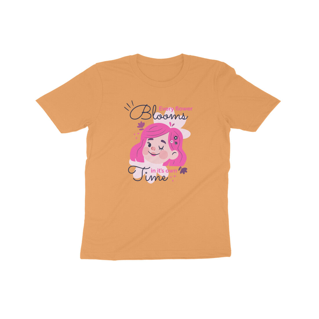 Every Flower Blooms In It's Own Time Kids T-Shirt