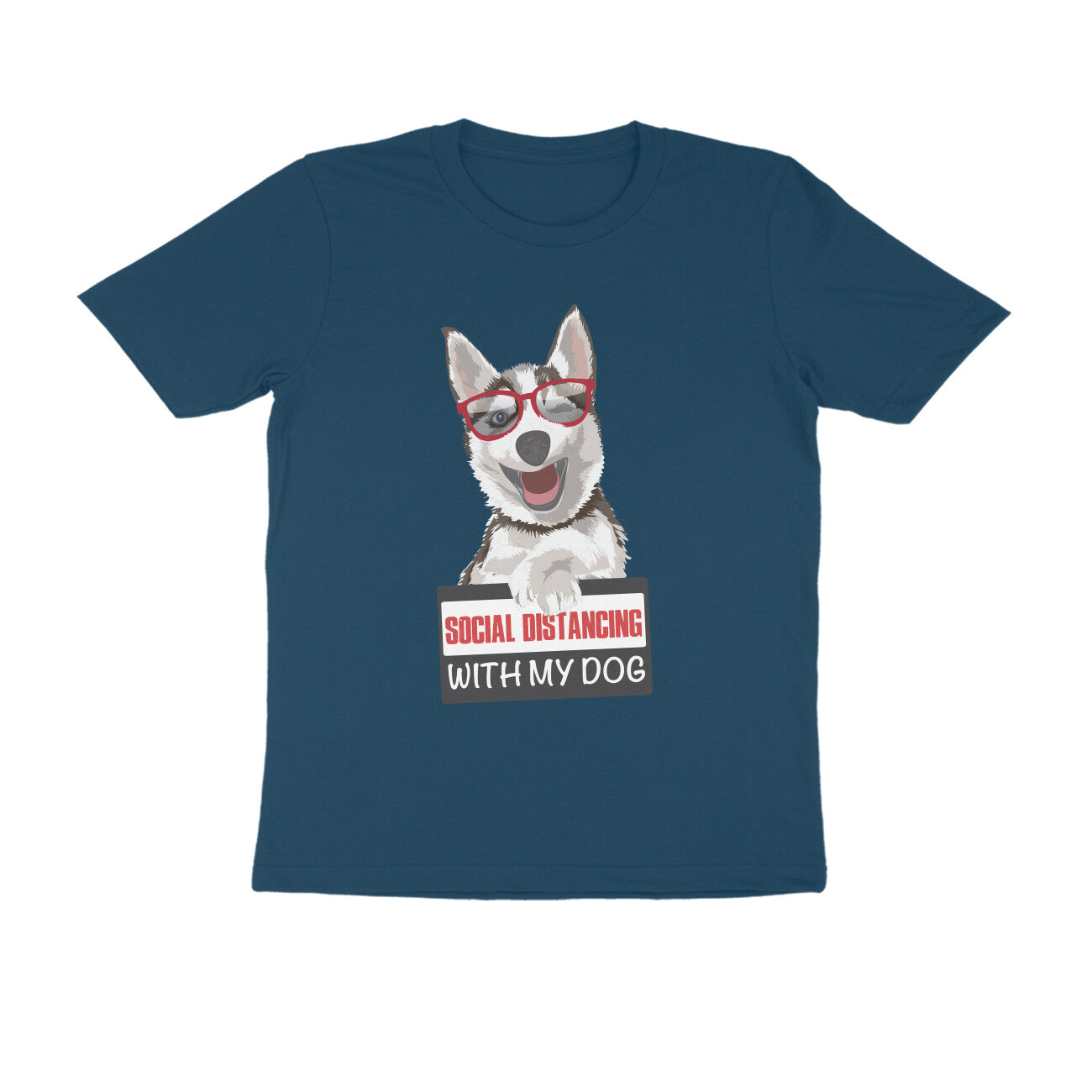 Social Distancing with my Dog Printed T-Shirt