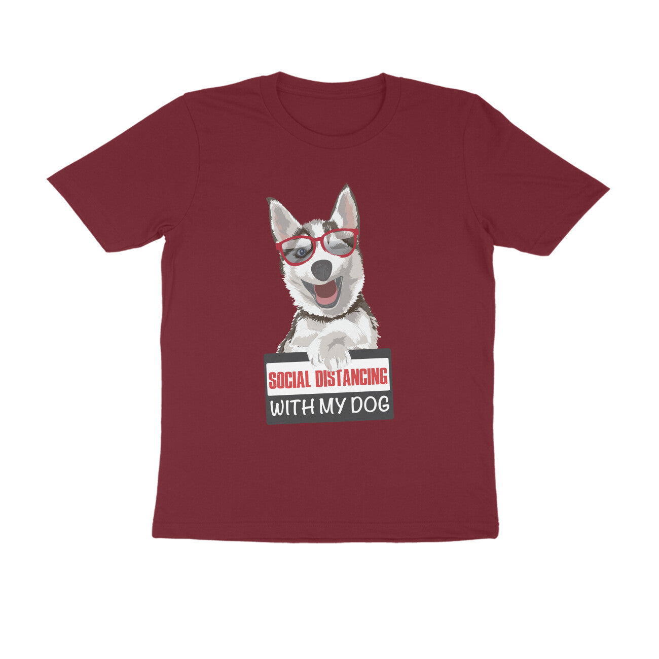 Social Distancing with my Dog Printed T-Shirt