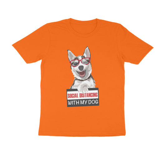 Social Distancing with my Dog Printed T-Shirt