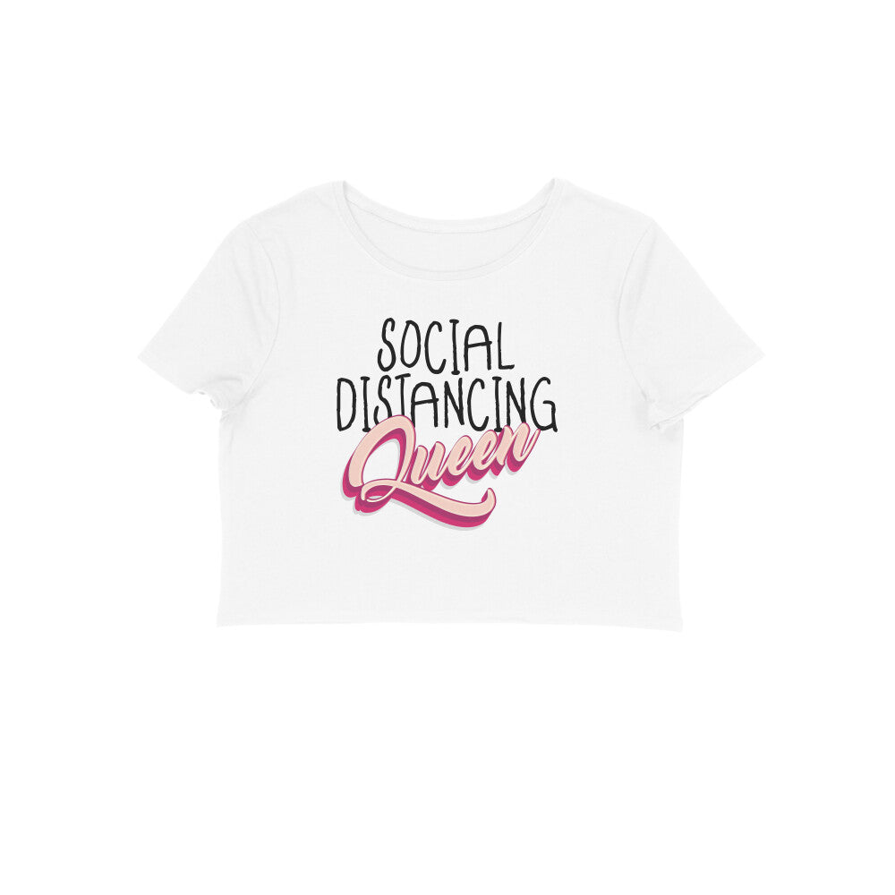 Social Distancing Queen Printed Crop Top