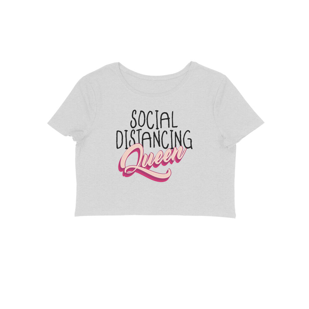 Social Distancing Queen Printed Crop Top