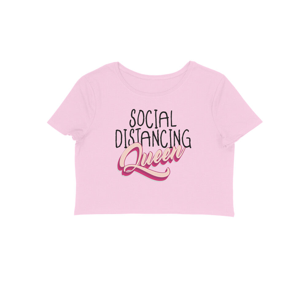 Social Distancing Queen Printed Crop Top