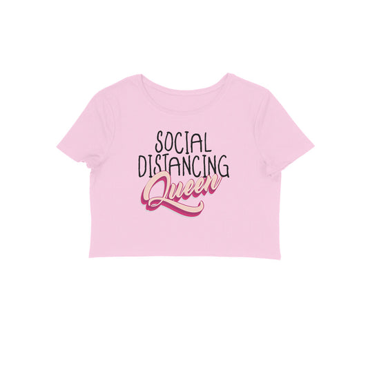 Social Distancing Queen Printed Crop Top
