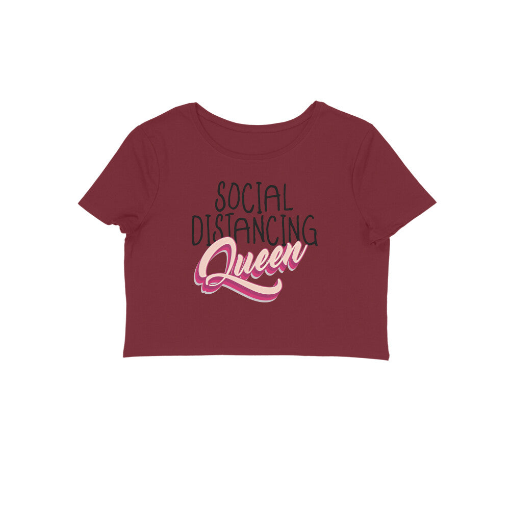 Social Distancing Queen Printed Crop Top