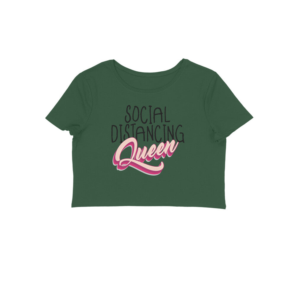 Social Distancing Queen Printed Crop Top