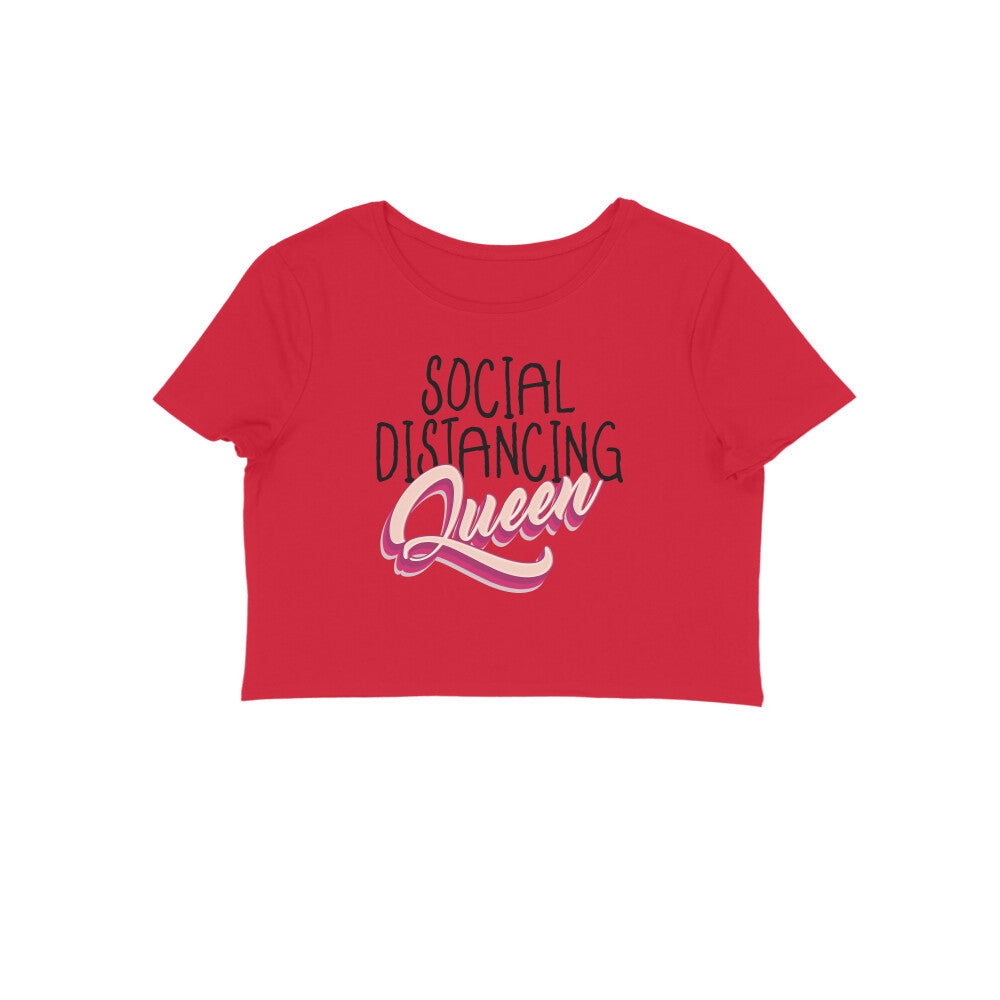 Social Distancing Queen Printed Crop Top