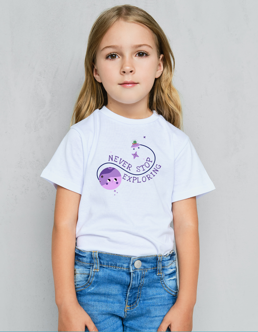 Never Stop Exploring Kids T-Shirt