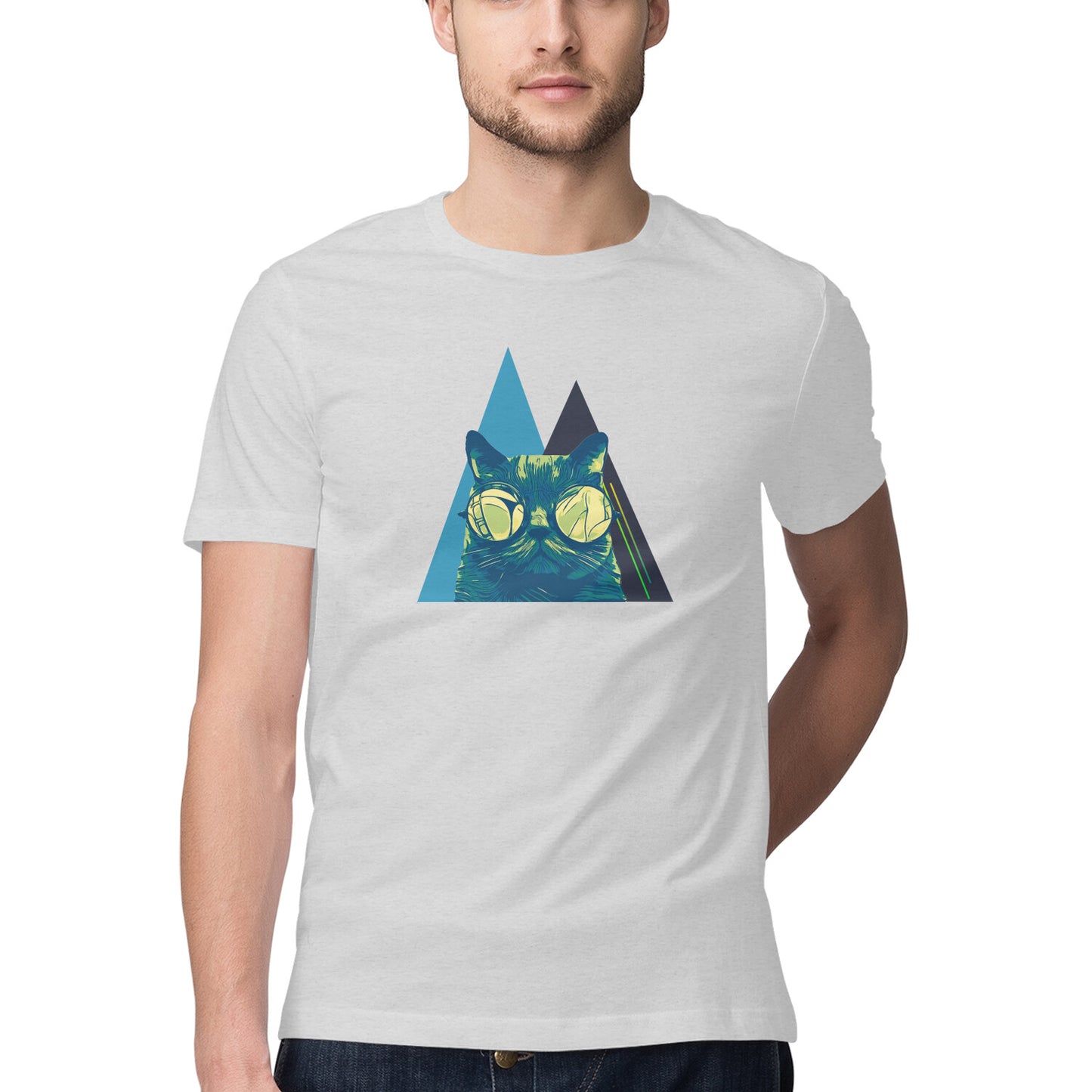 Cat Glasses Printed Graphic T-Shirt