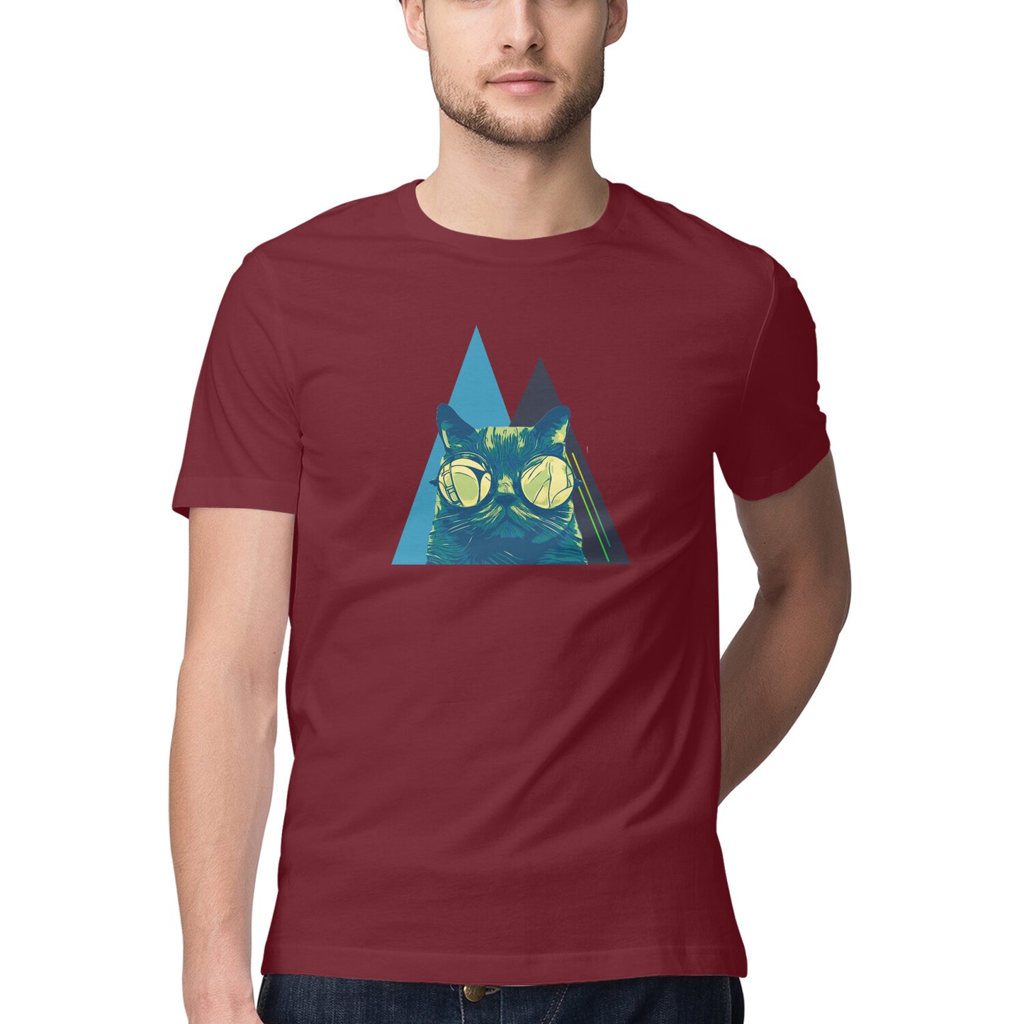 Cat Glasses Printed Graphic T-Shirt