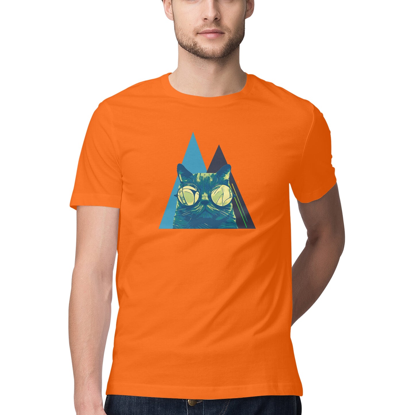 Cat Glasses Printed Graphic T-Shirt