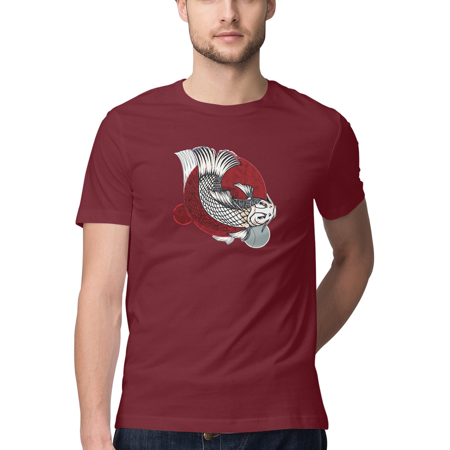 Japanese Luck fish Printed Graphic T-Shirt